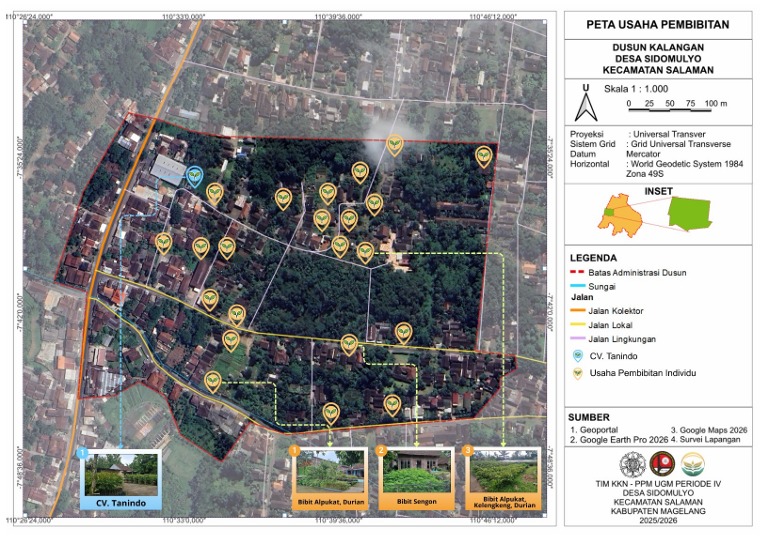 Gambar 1: Peta Usaha Pembibitan di Dusun Kalangan